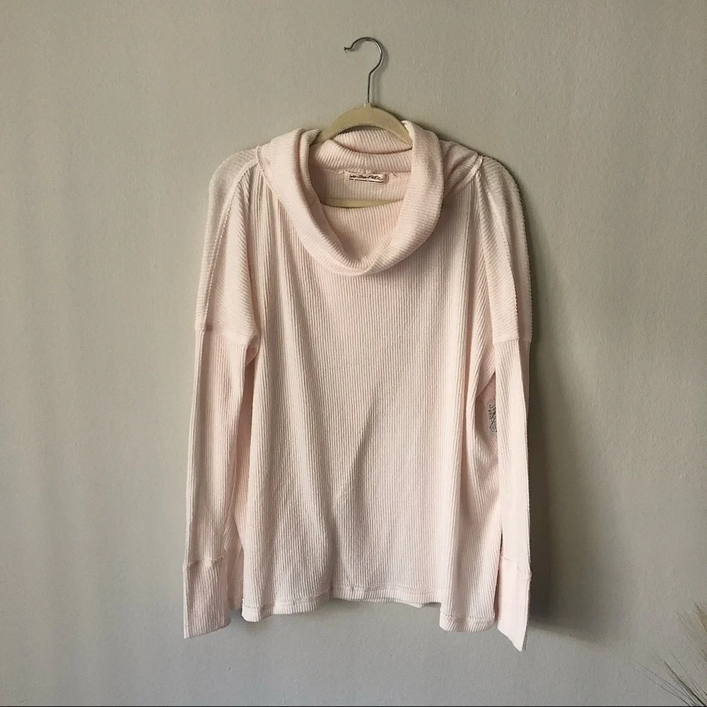 FREE PEOPLE Cozy JUICY RIBBED TUNIC Pink S NWT